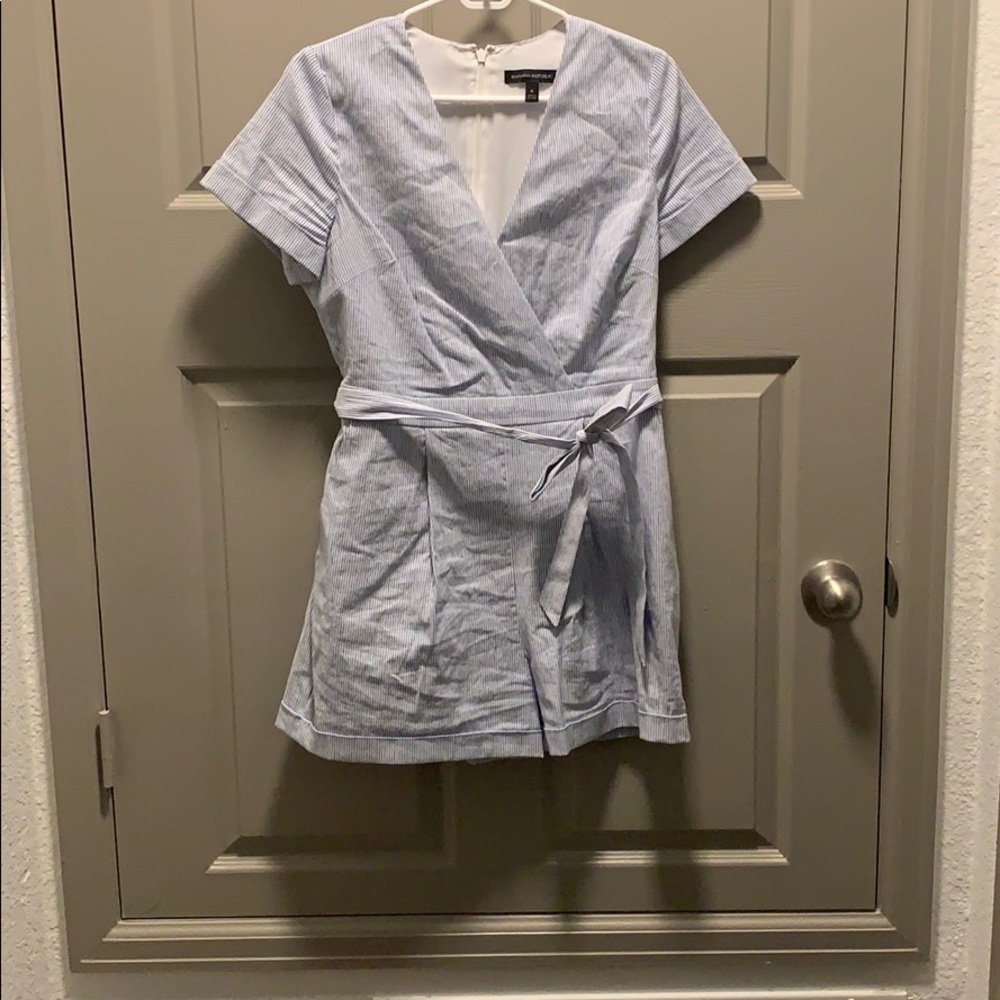 Banana Republic blue and white stripe romper